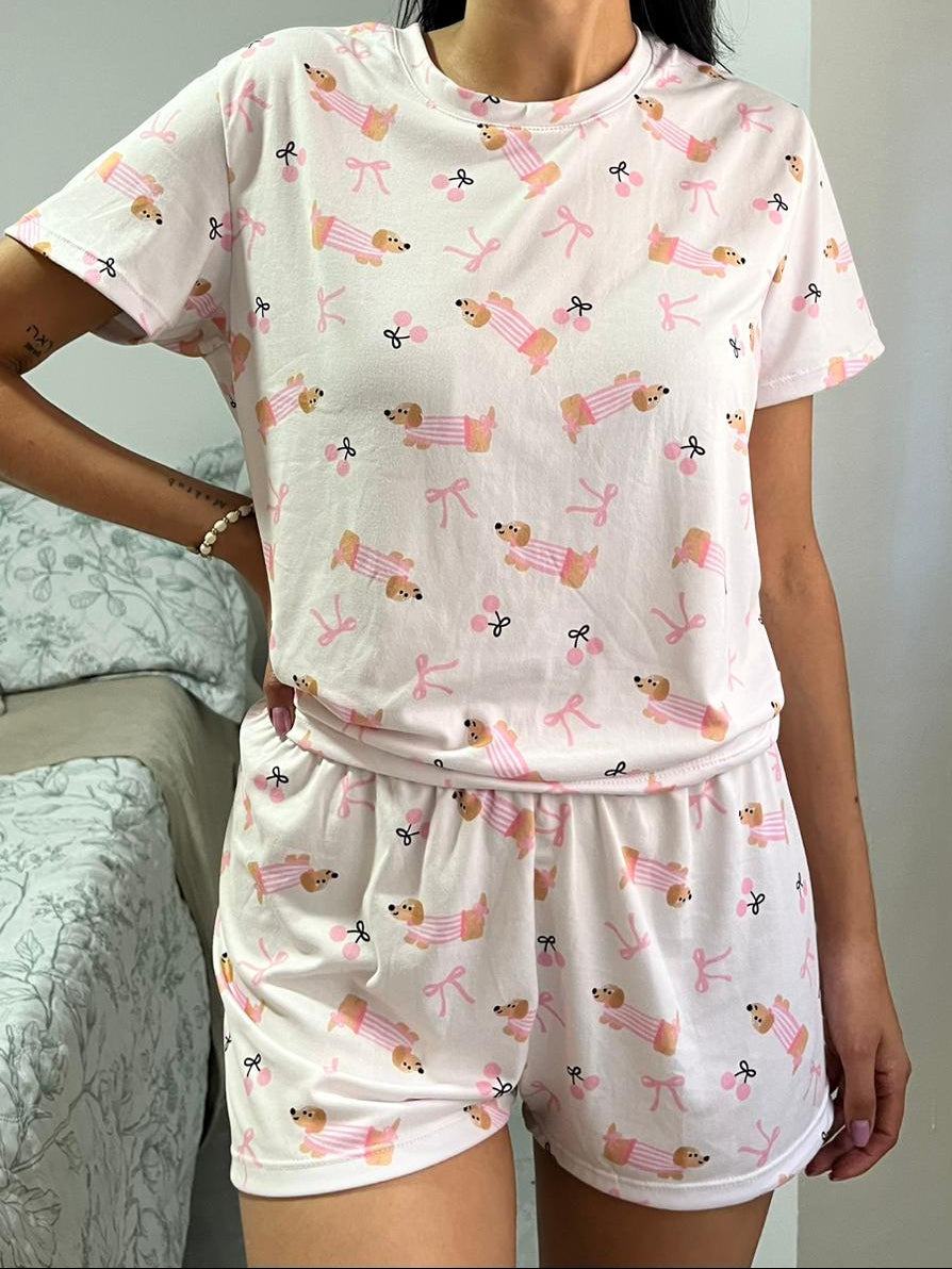 Pijama Cherry Puppy Dreams