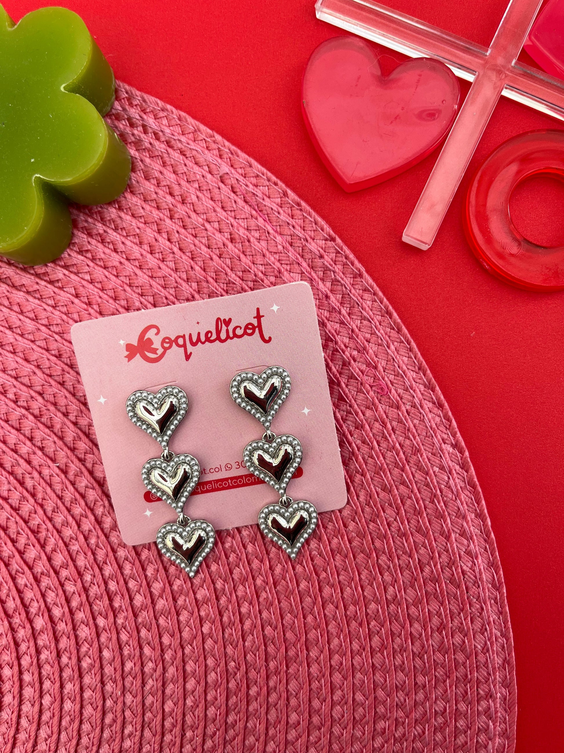 Aretes Love Bloom - Coquelicot