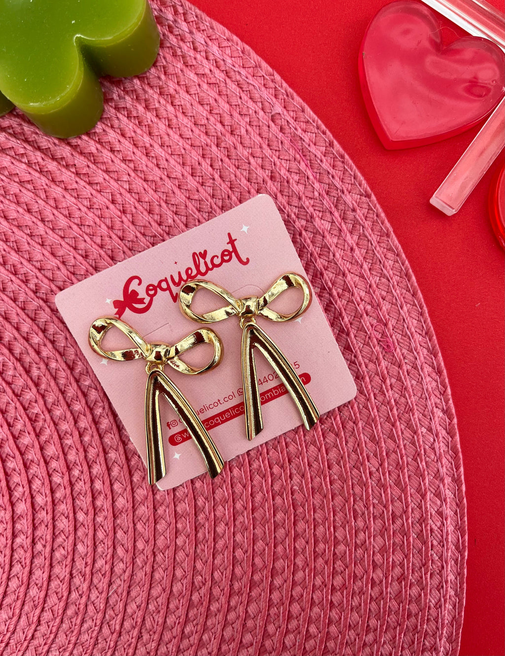 Aretes soft Bows - Coquelicot