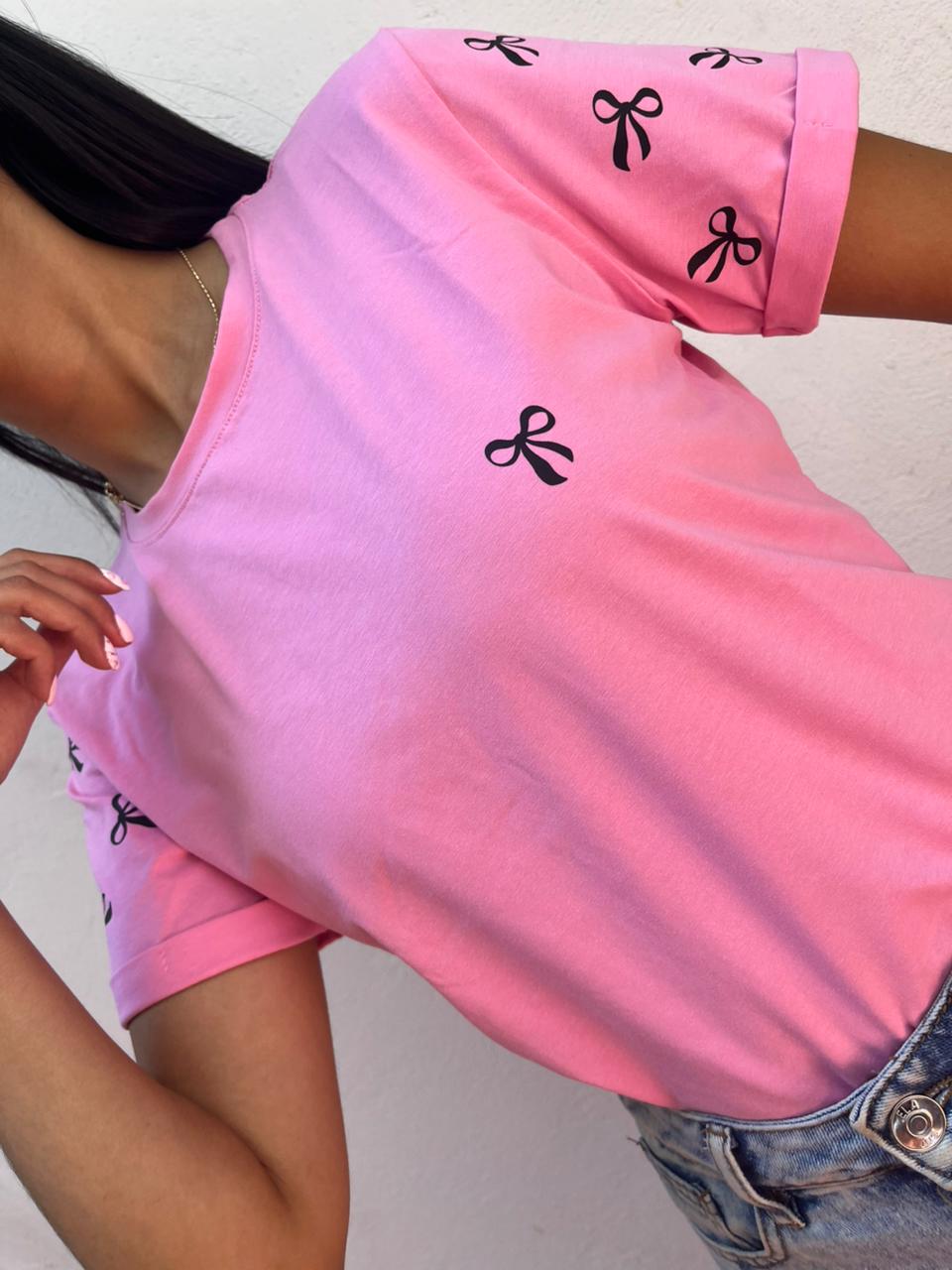 Camiseta elegant bows - Coquelicot