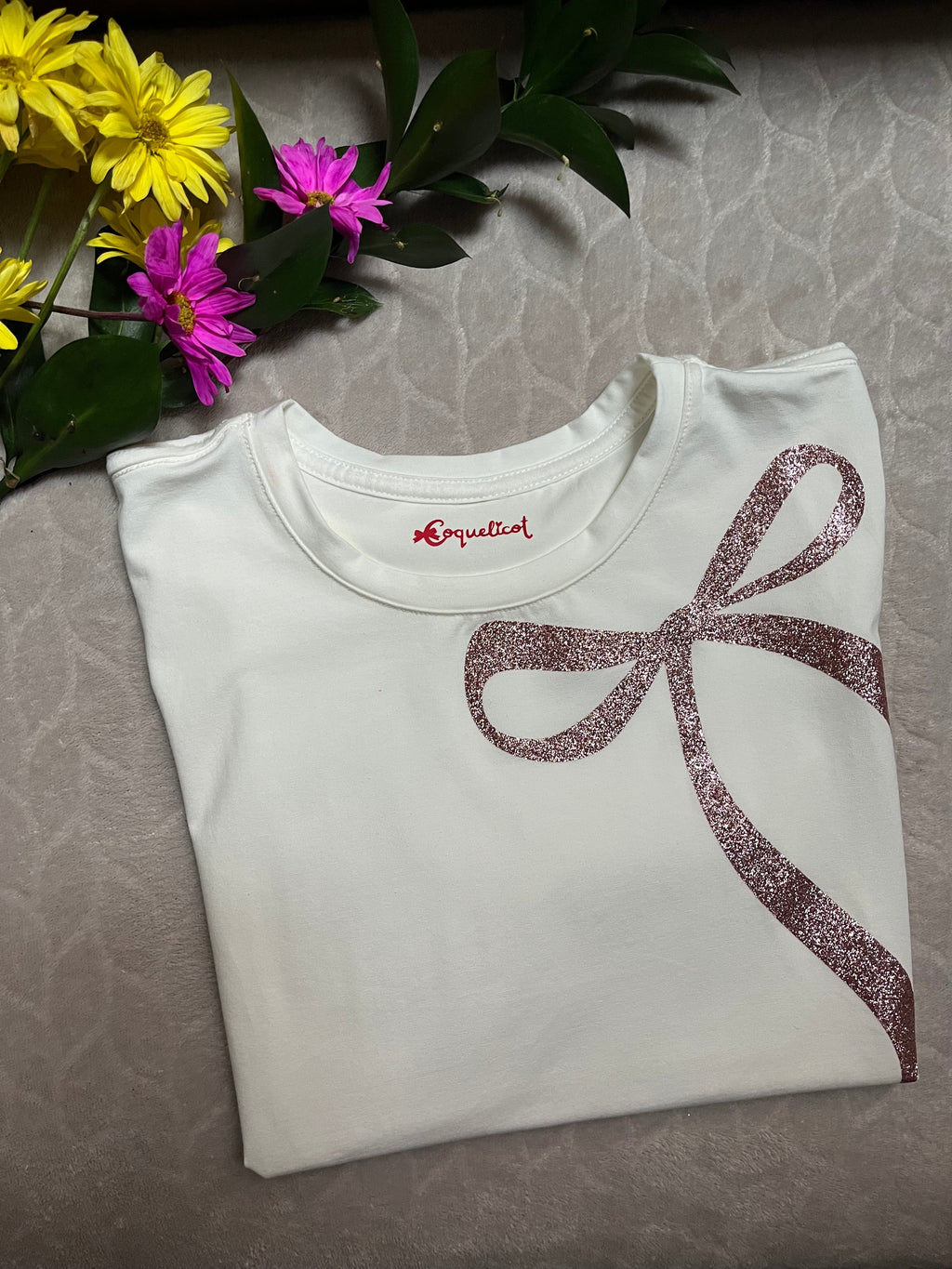 Camiseta Silver Bow - Coquelicot