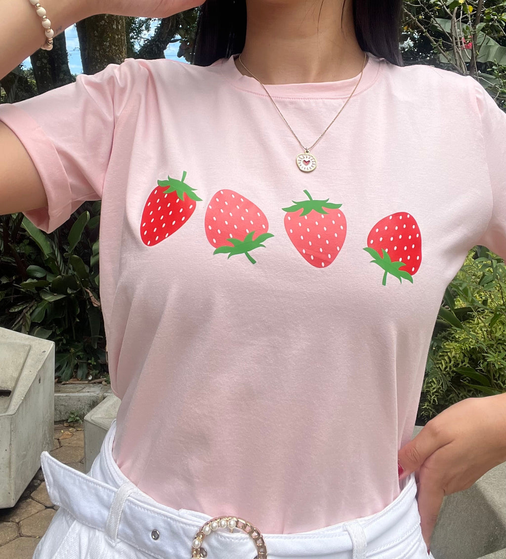 Camiseta strawberry Mood - Coquelicot