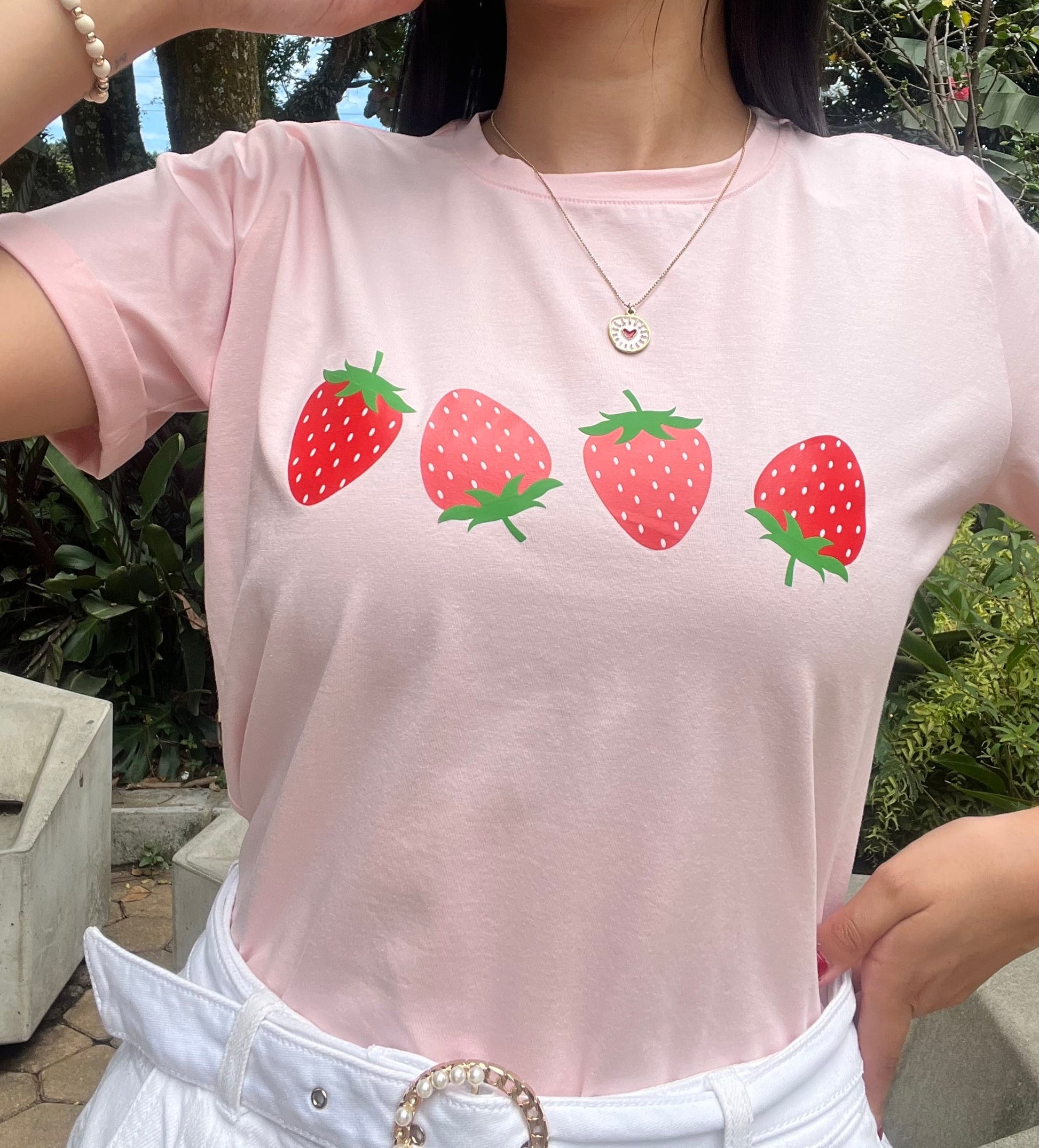 Camiseta strawberry Mood - Coquelicot