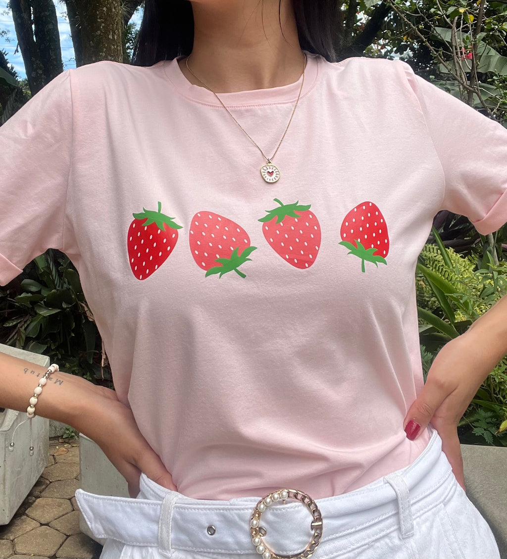 Camiseta strawberry Mood - Coquelicot