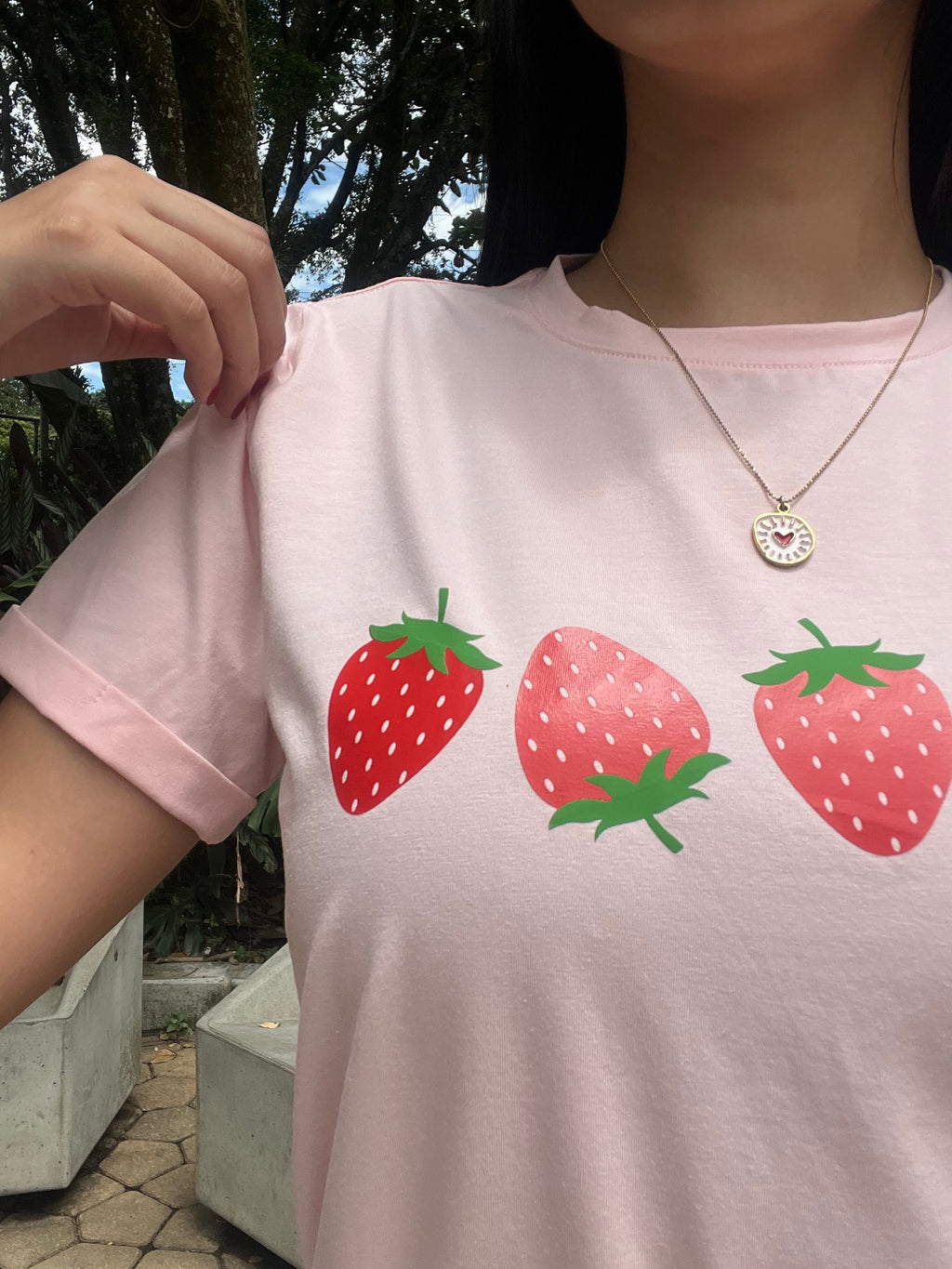 Camiseta strawberry Mood - Coquelicot
