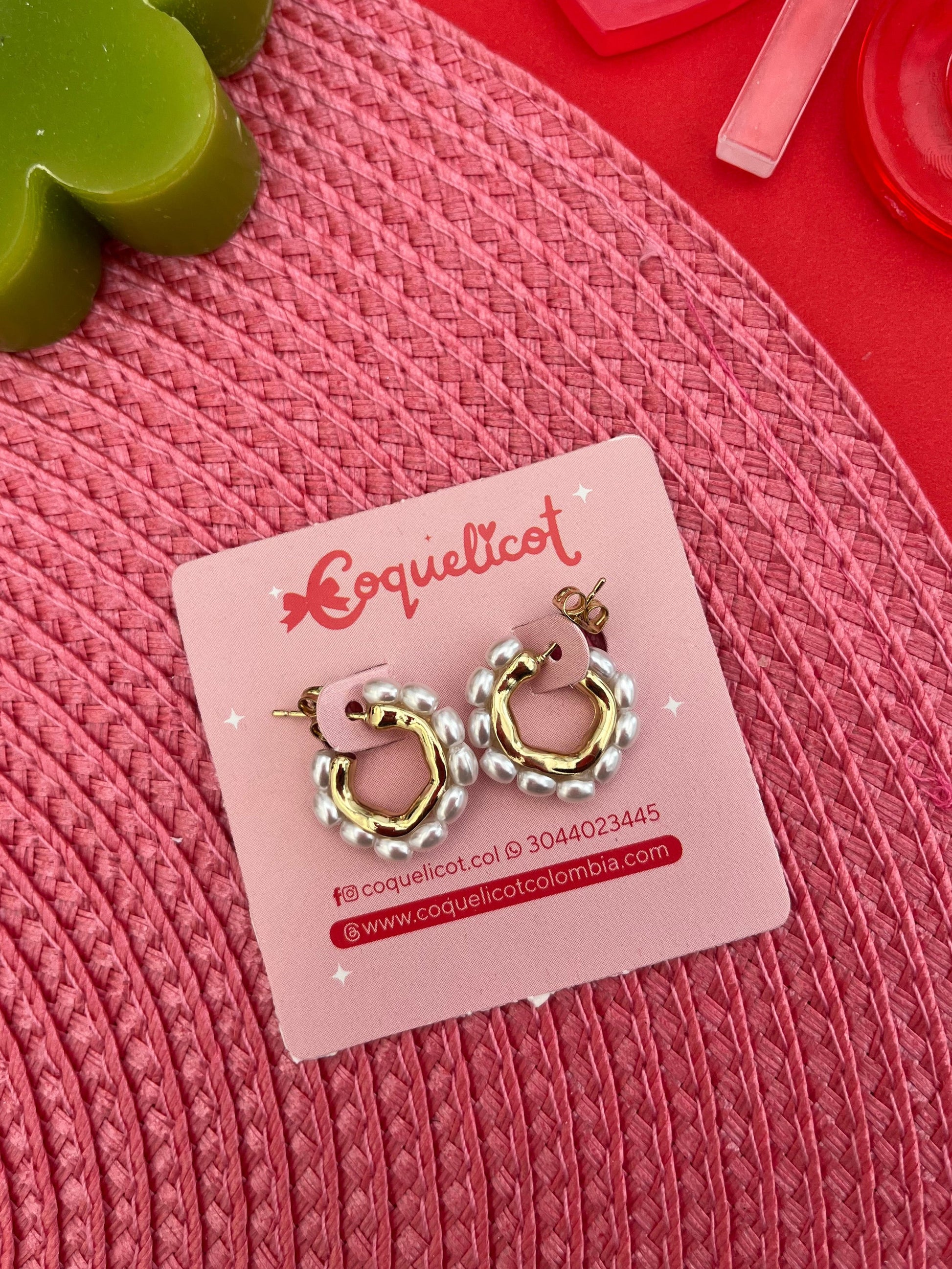 Candongas Ivory Pearl - Coquelicot