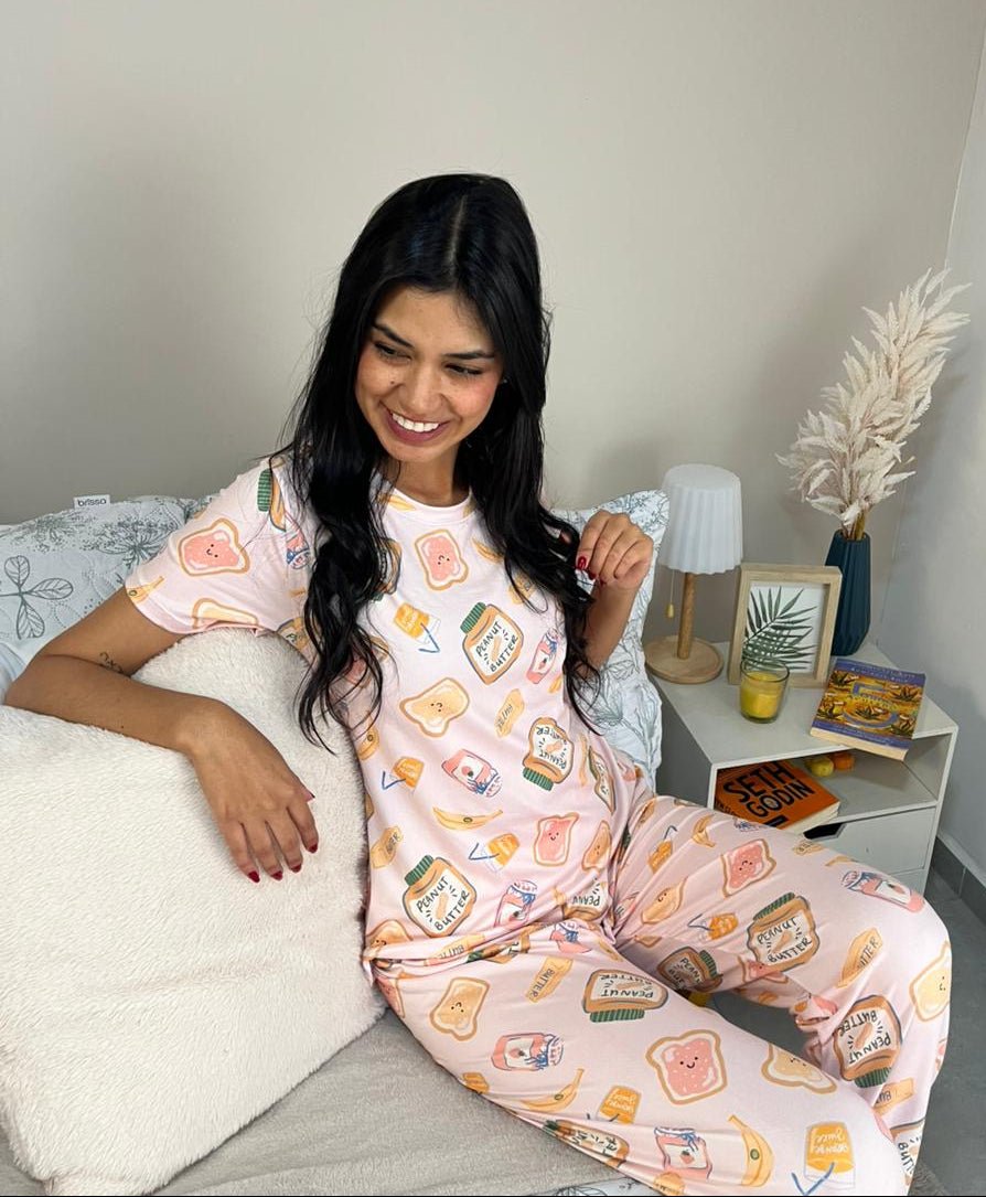 Pijama Sweet Breakfast Dreams - Coquelicot